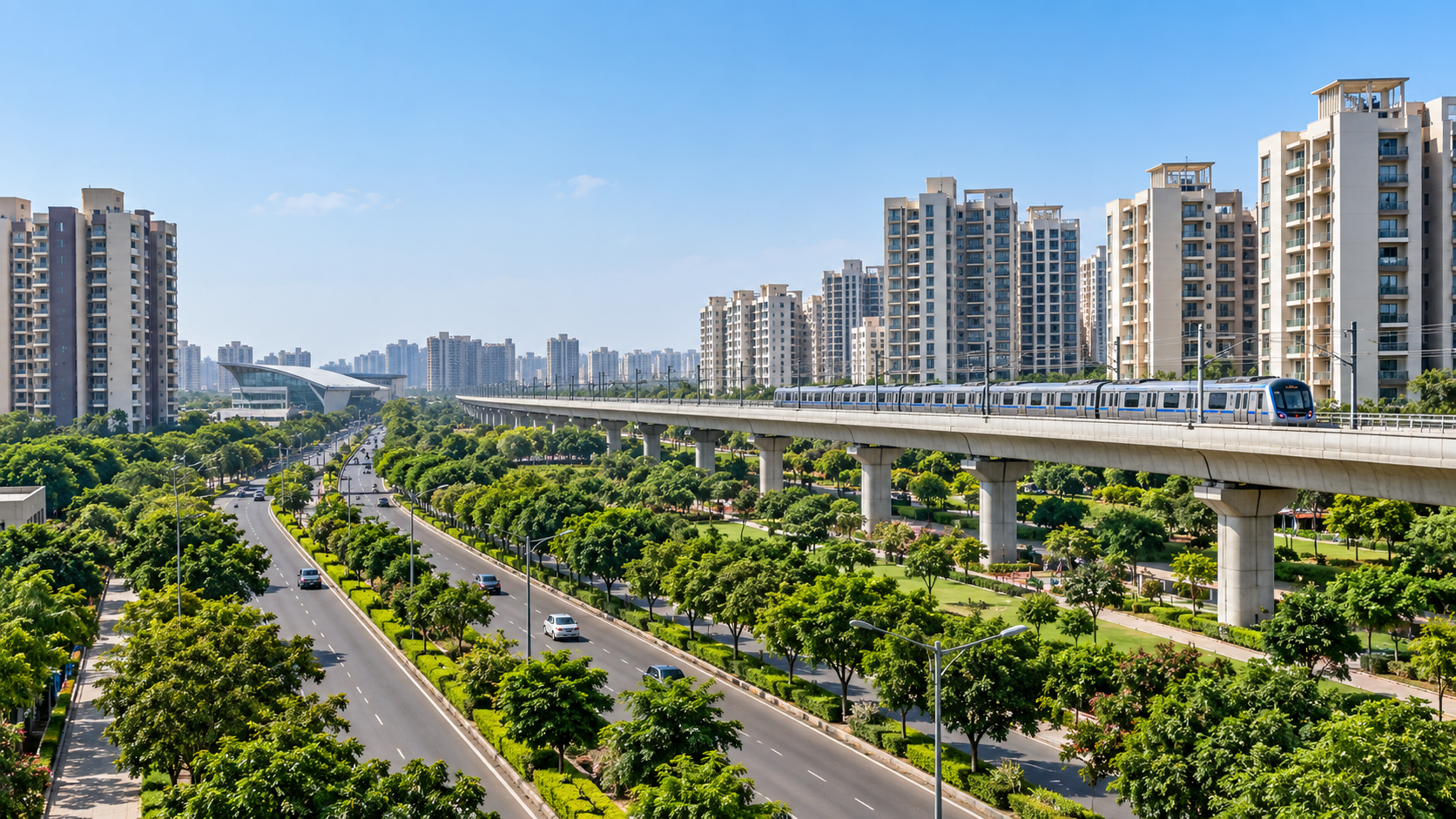 South West Delhi skyline
